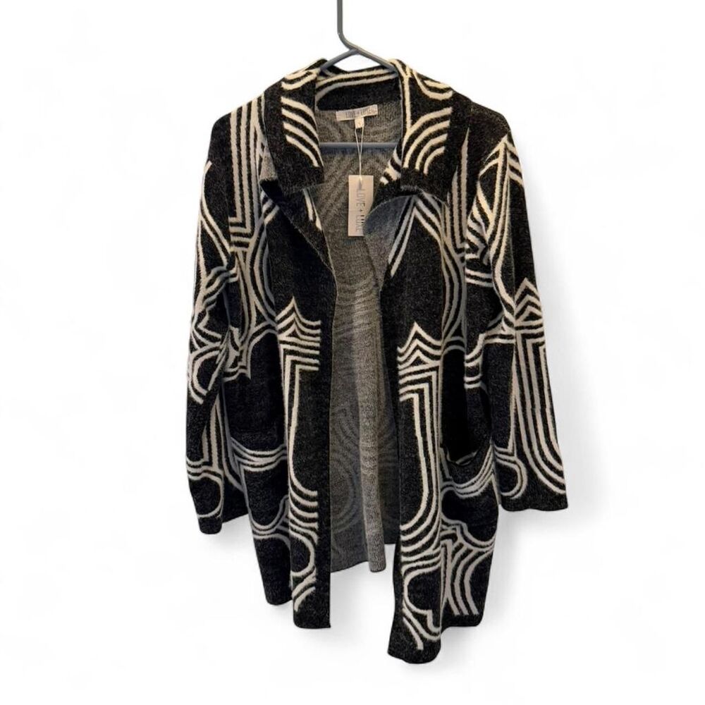 Unbranded Women's Black and Grey Cardigan